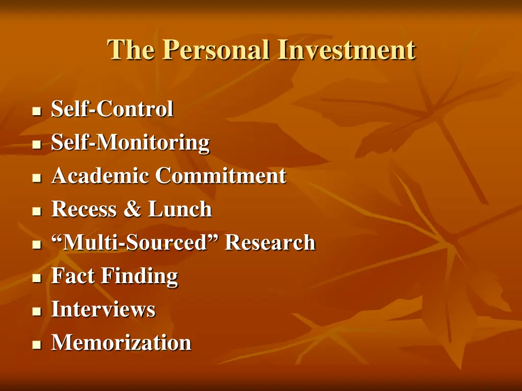 the personal investment