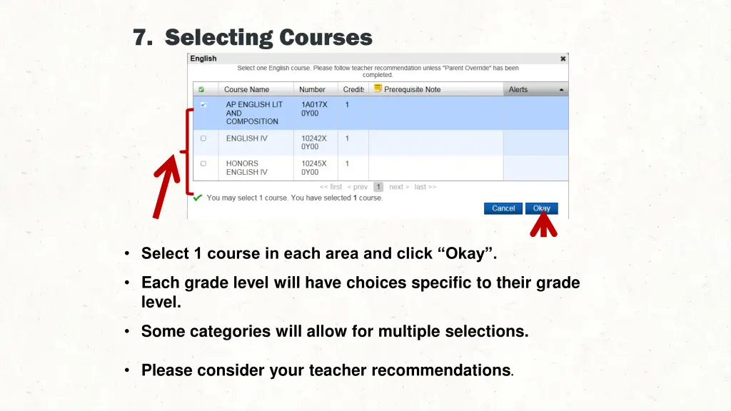 7 selecting courses