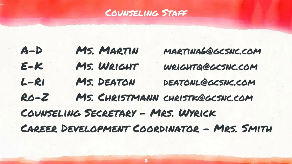 counseling staff