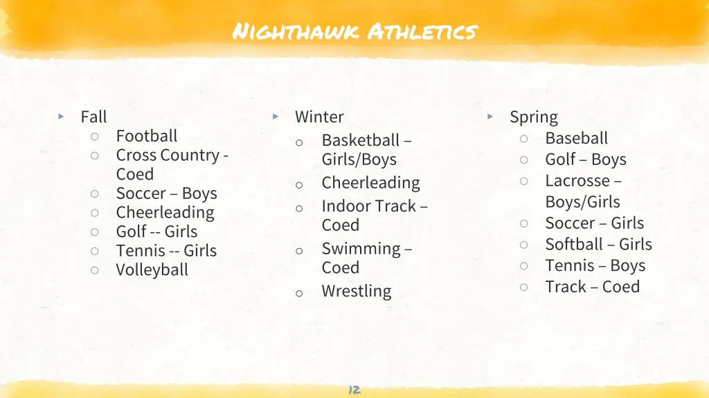 nighthawk athletics