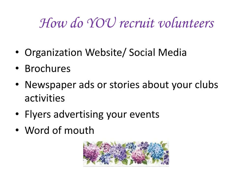 how do you recruit volunteers