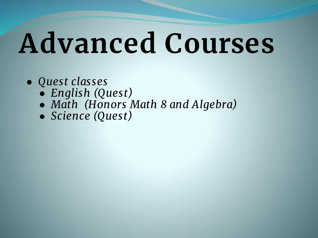 advanced courses