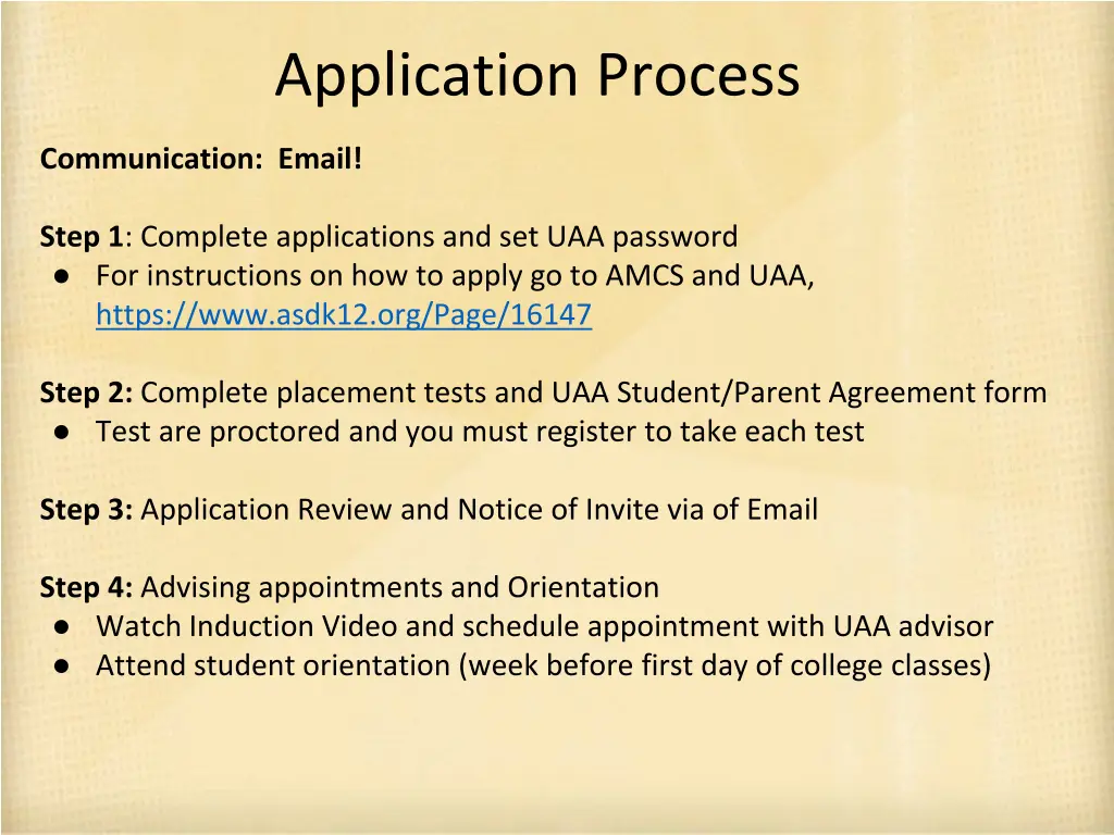 application process