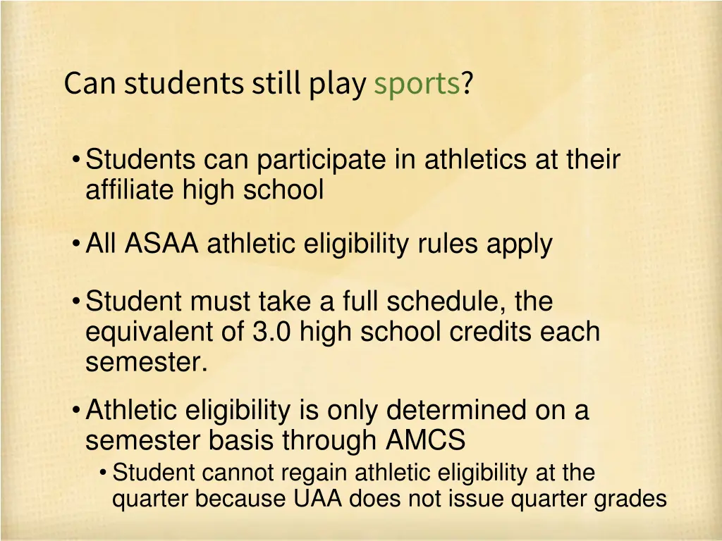 can students still play sports