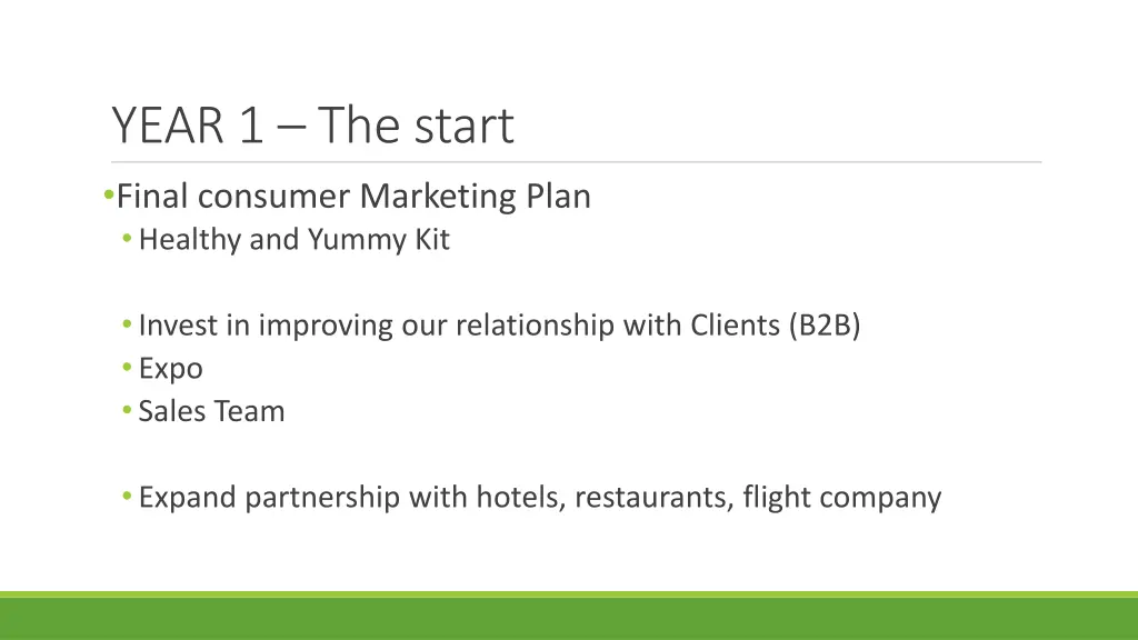 year 1 the start final consumer marketing plan