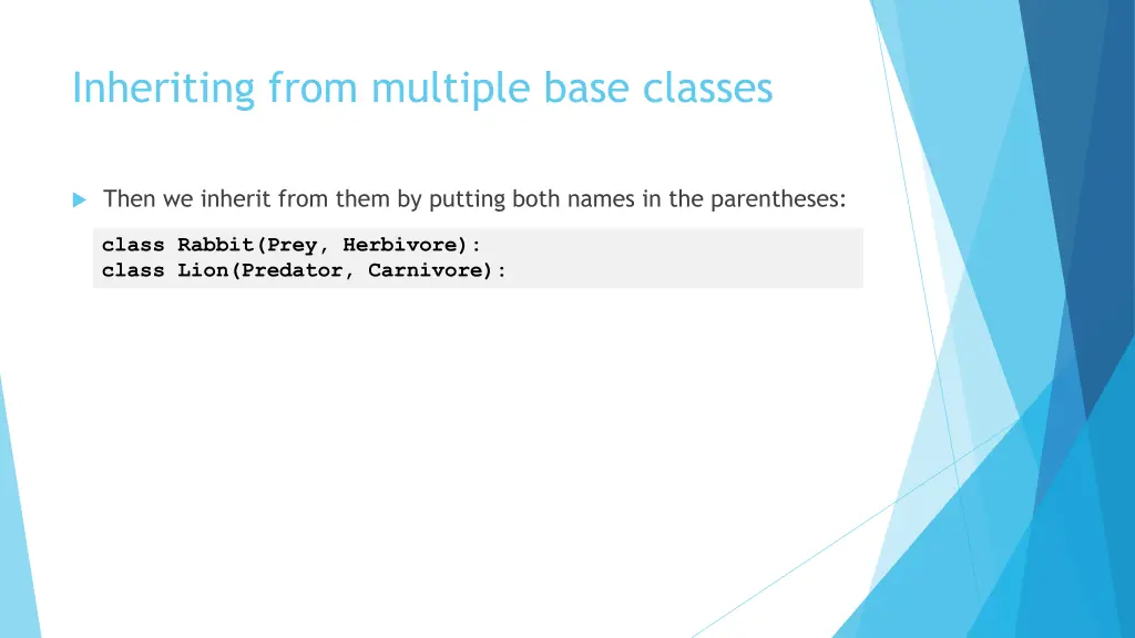 inheriting from multiple base classes