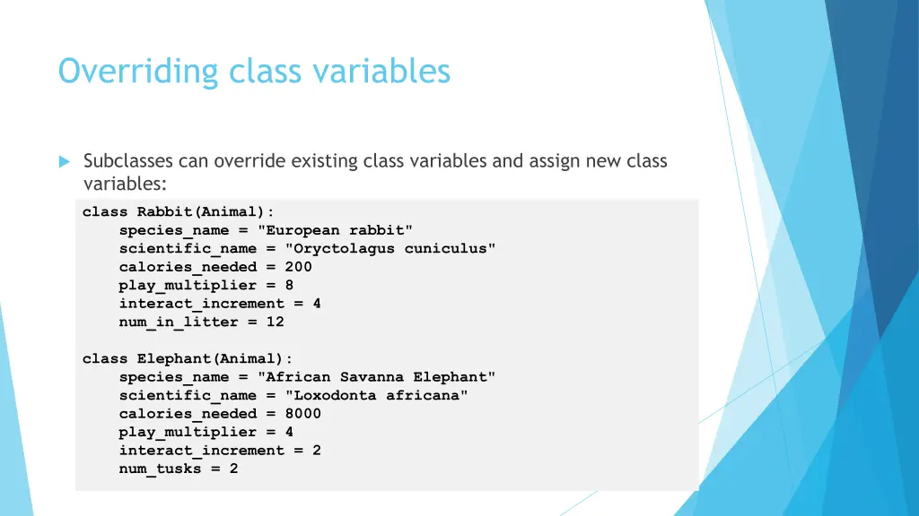 overriding class variables