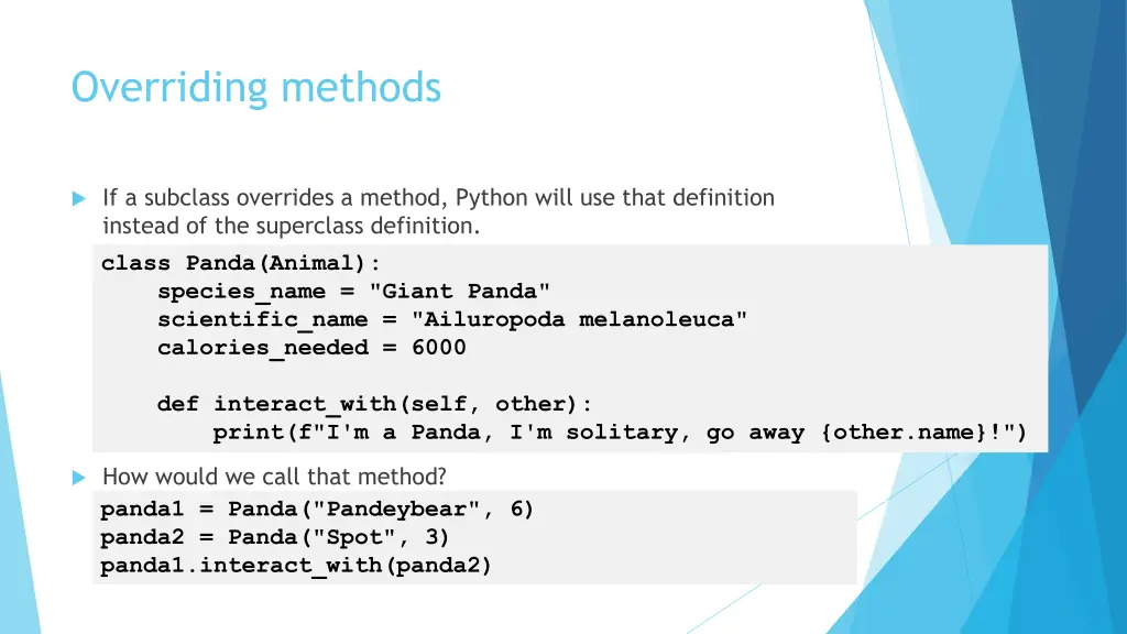 overriding methods