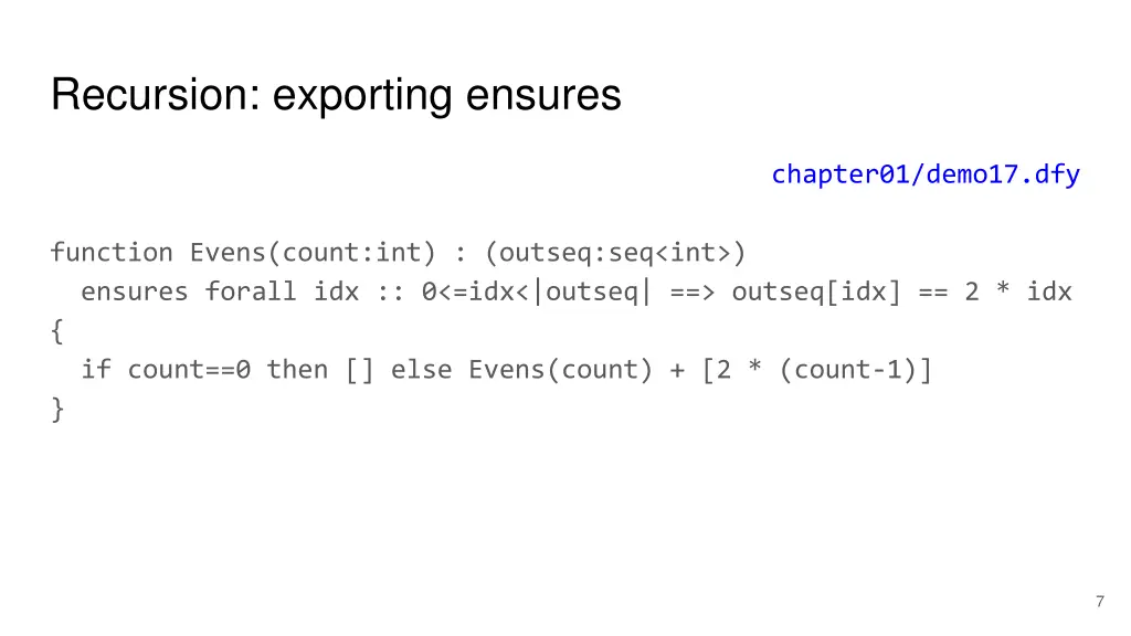 recursion exporting ensures