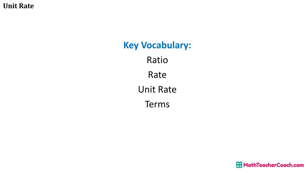 unit rate 1