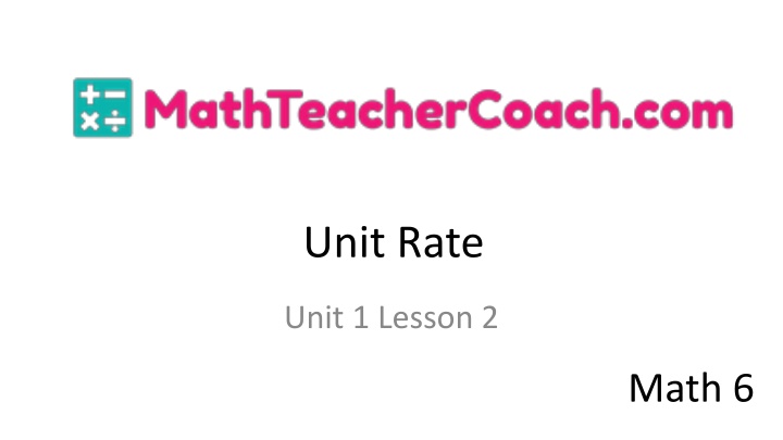 unit rate