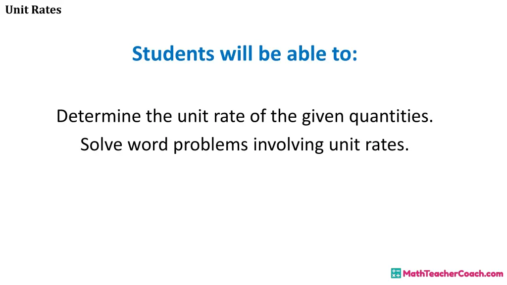 unit rates