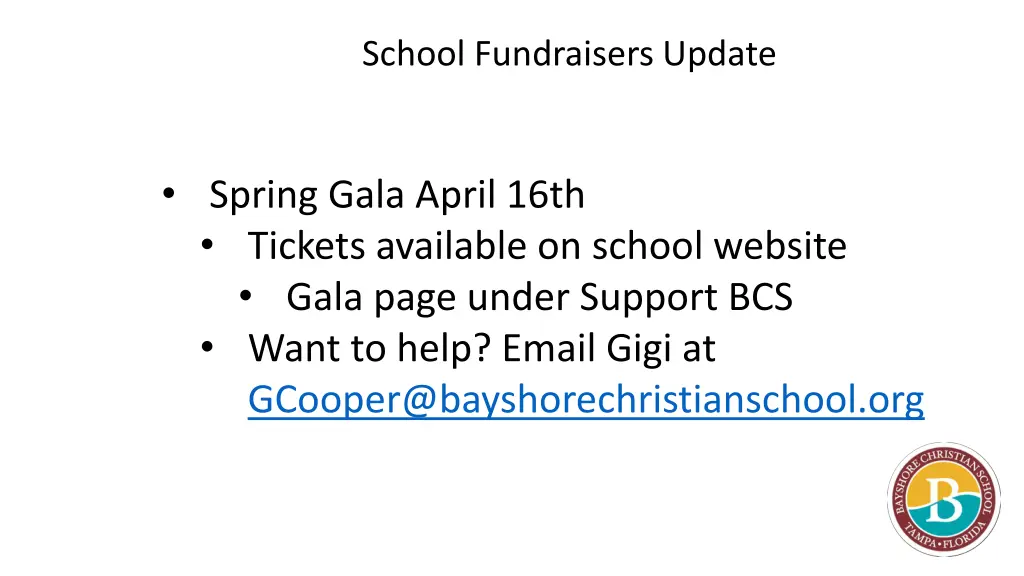 school fundraisers update