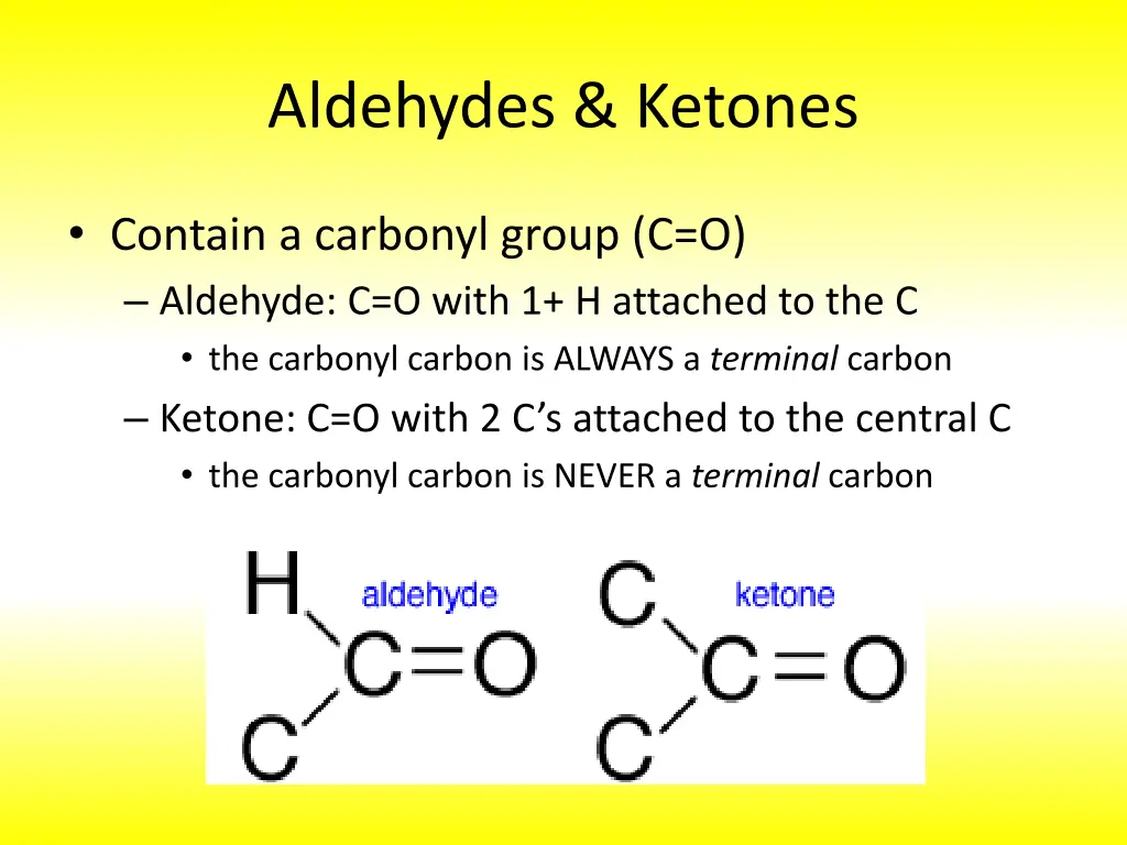 aldehydes ketones