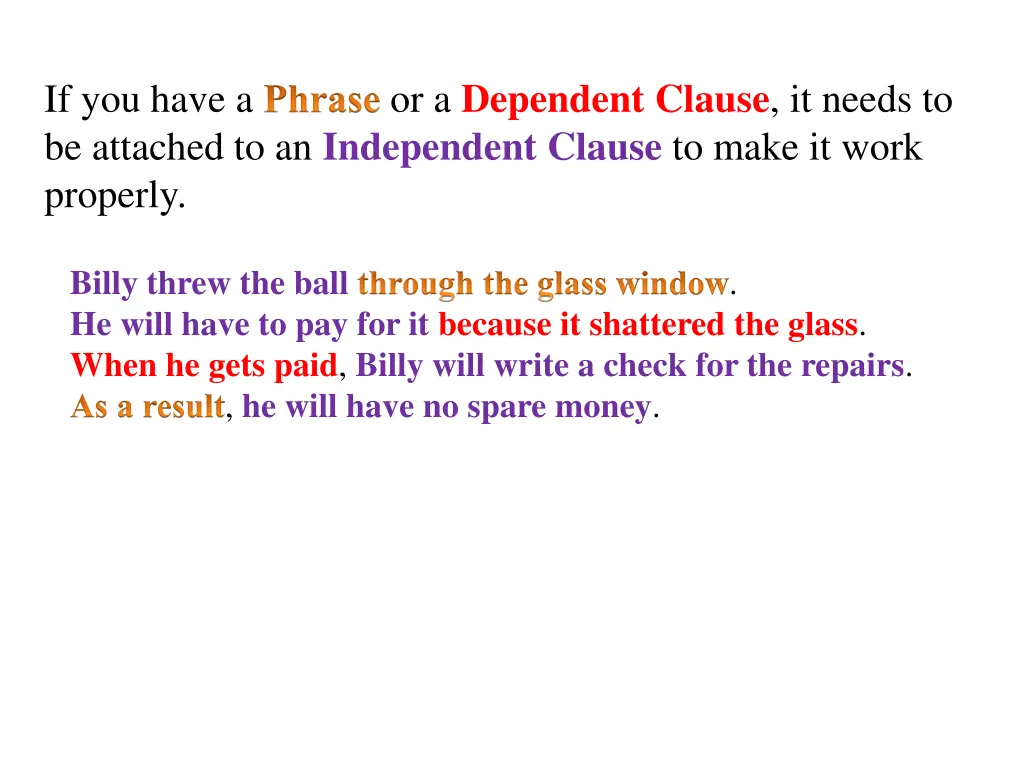 if you have a phrase or a dependent clause