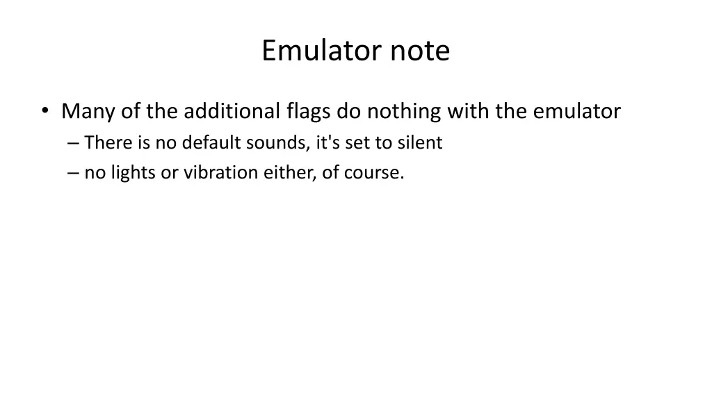 emulator note