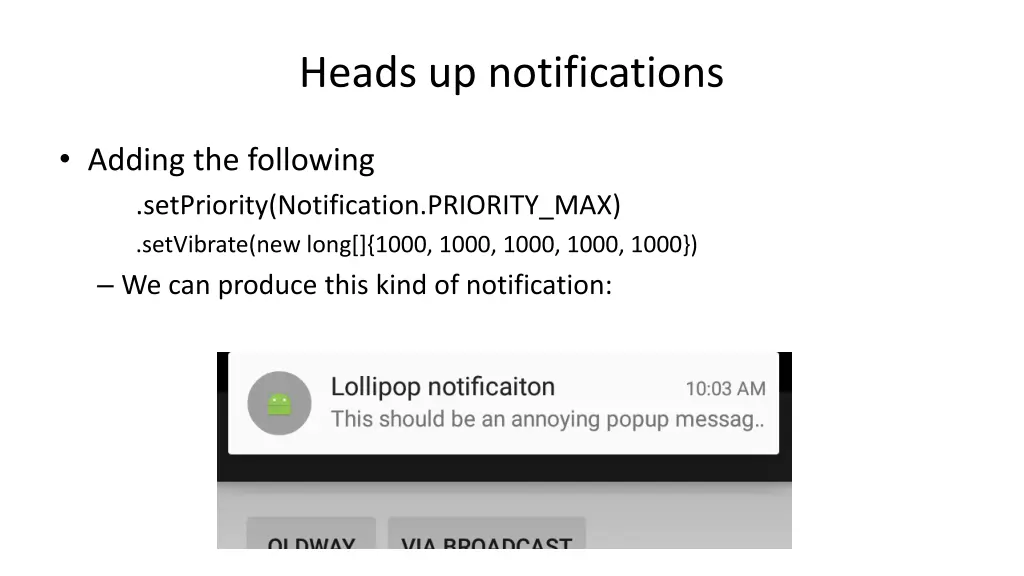 heads up notifications