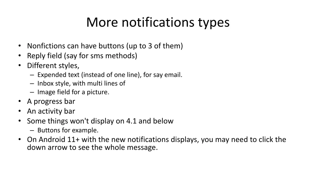 more notifications types