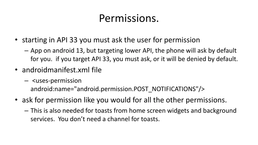 permissions