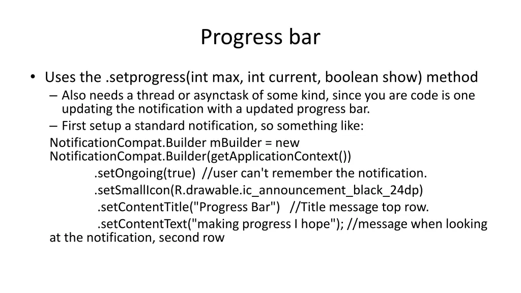 progress bar