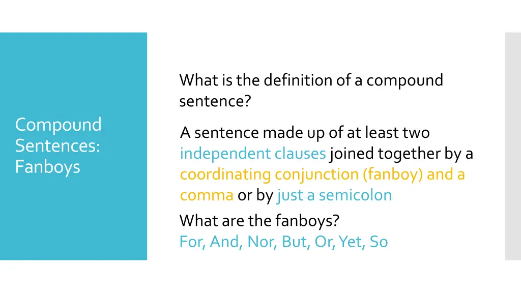 what is the definition of a compound sentence