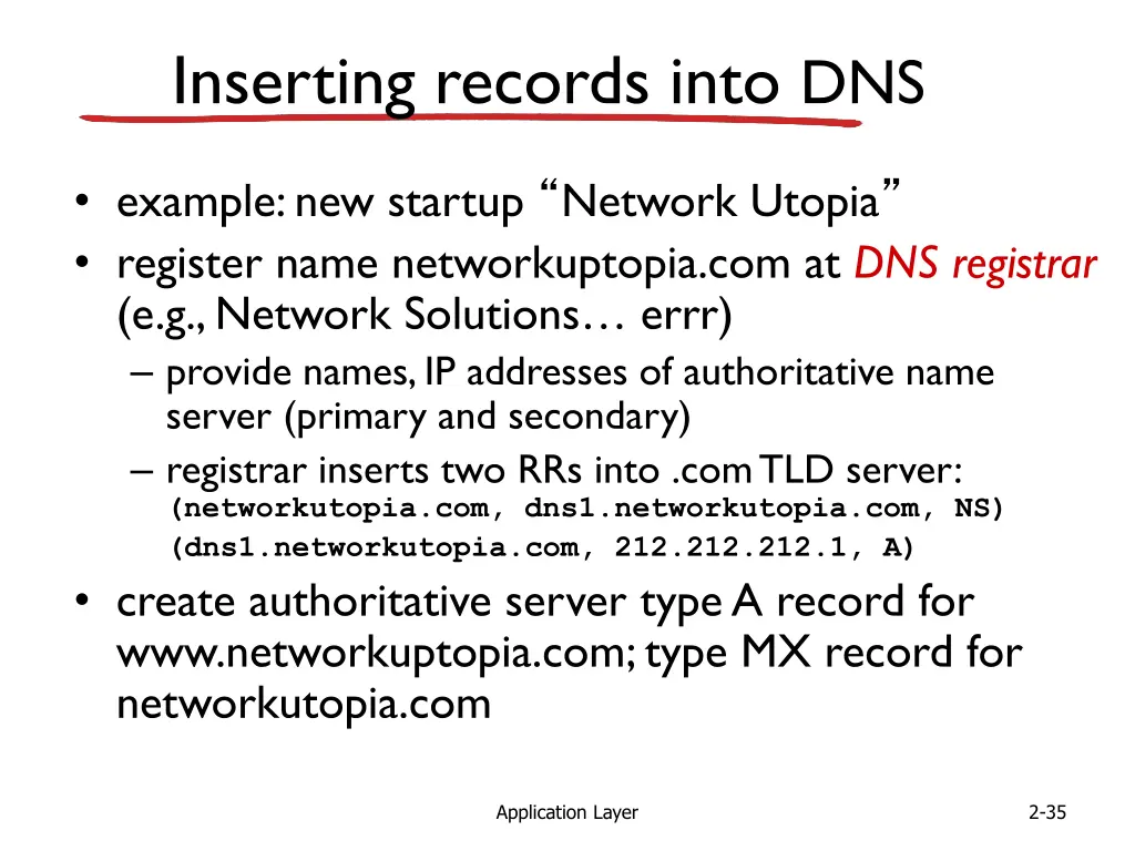 inserting records into dns