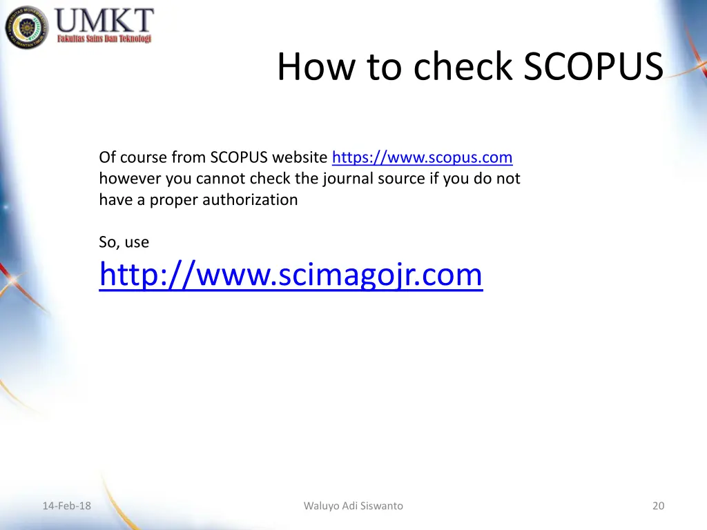 how to check scopus