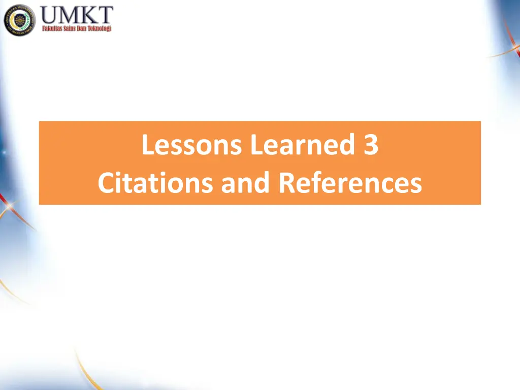 lessons learned 3 citations and references