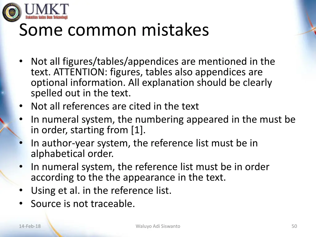 some common mistakes