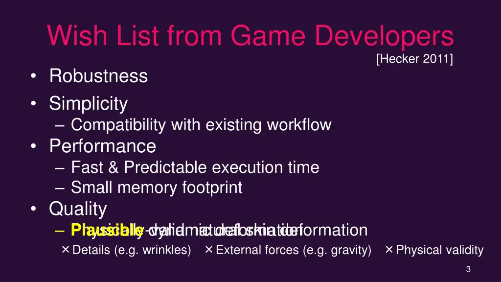 wish list from game developers