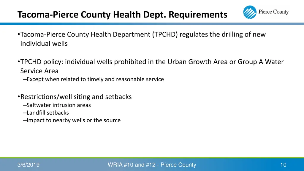 tacoma pierce county health dept requirements