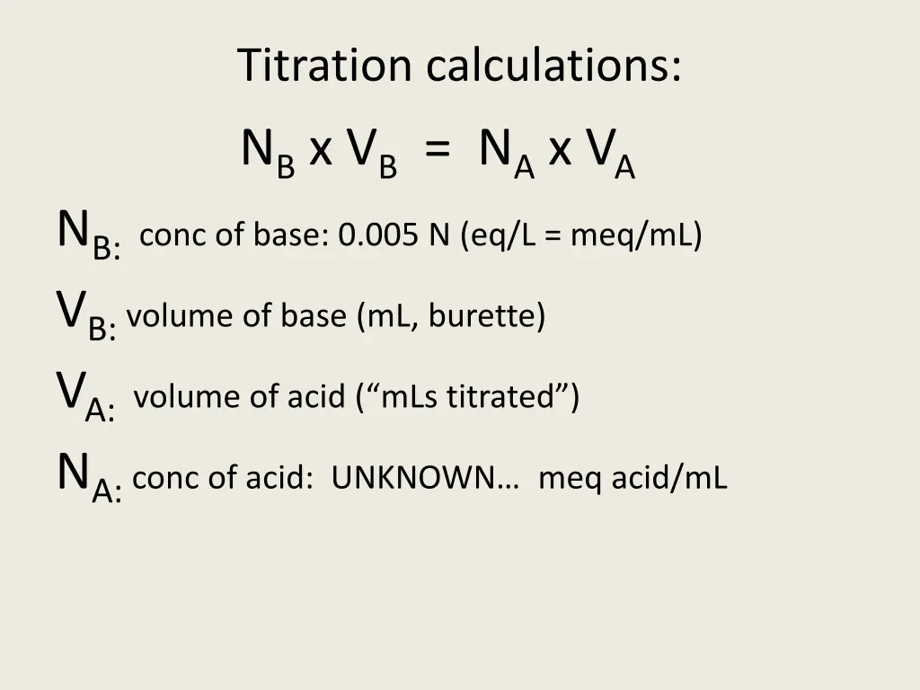 titration calculations