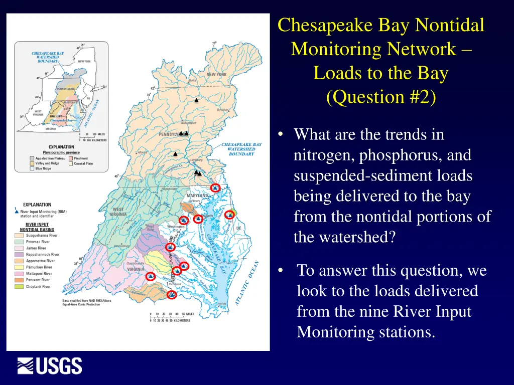 chesapeake bay nontidal monitoring network loads