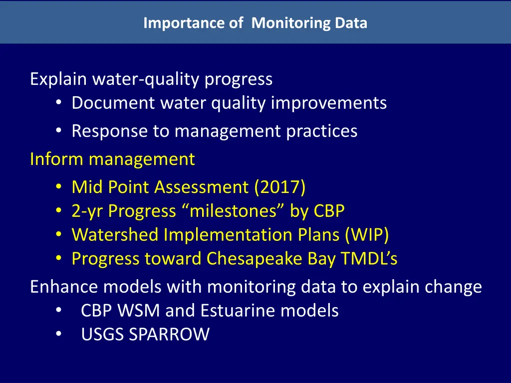 importance of monitoring data