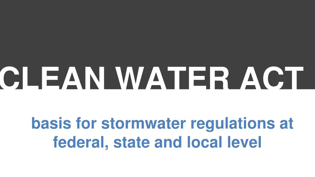 clean water act