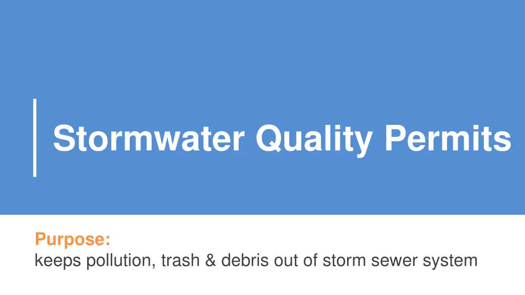 stormwater quality permits