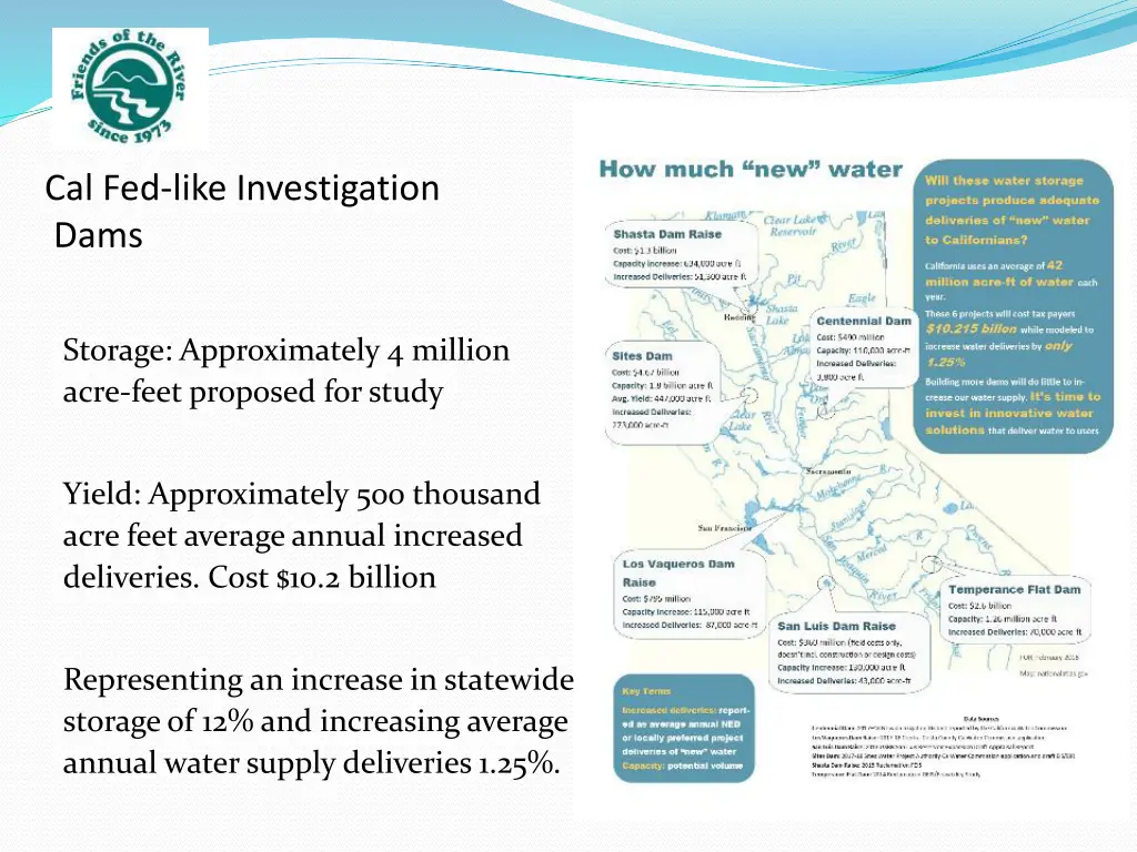 cal fed like investigation dams