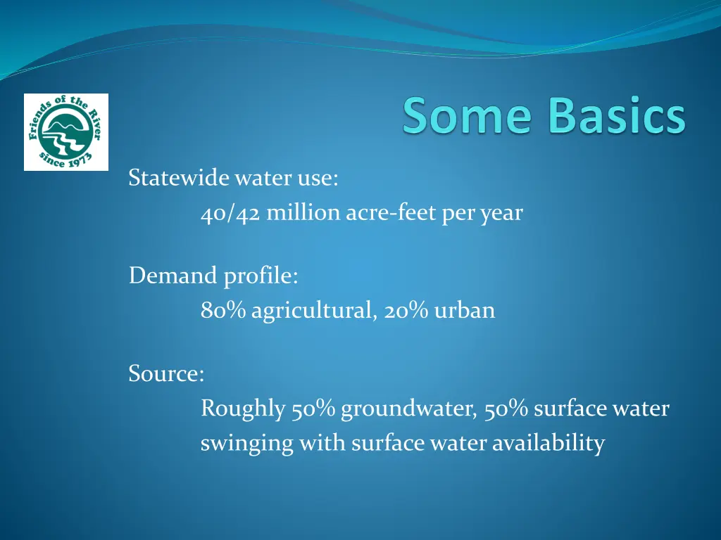 statewide water use 40 42 million acre feet