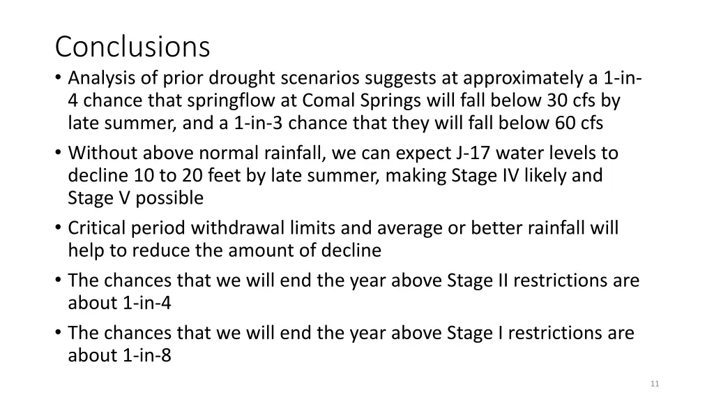 conclusions analysis of prior drought scenarios