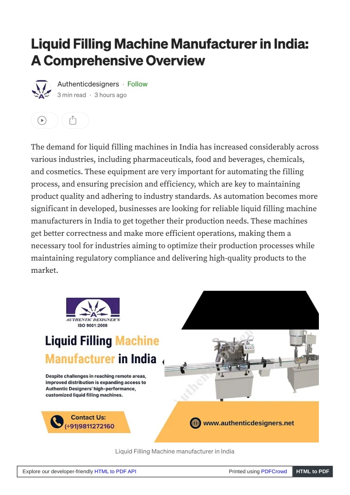 liquid filling machine manufacturer in india