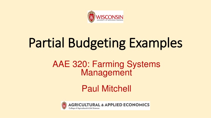 partial budgeting examples partial budgeting