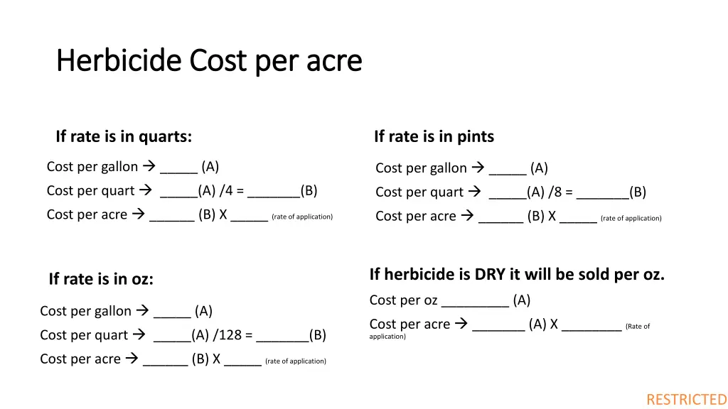 herbicide cost per acre herbicide cost per acre