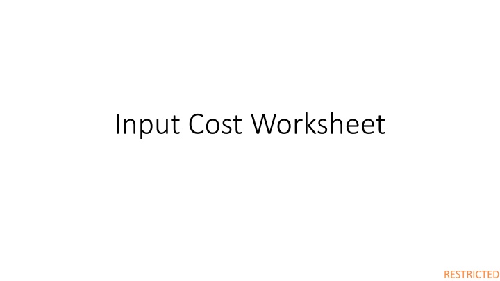 input cost worksheet