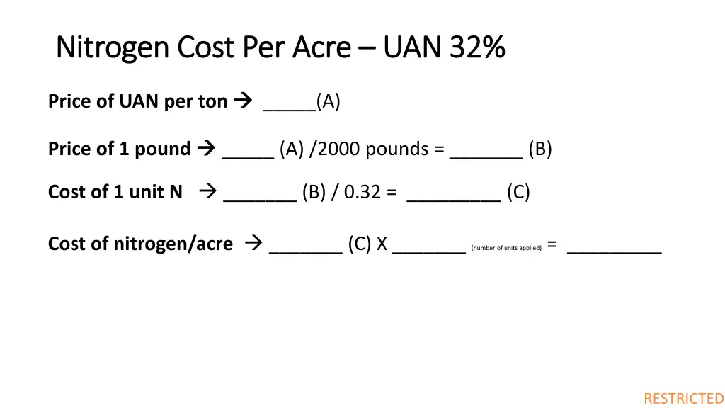 nitrogen cost per acre nitrogen cost per acre 1