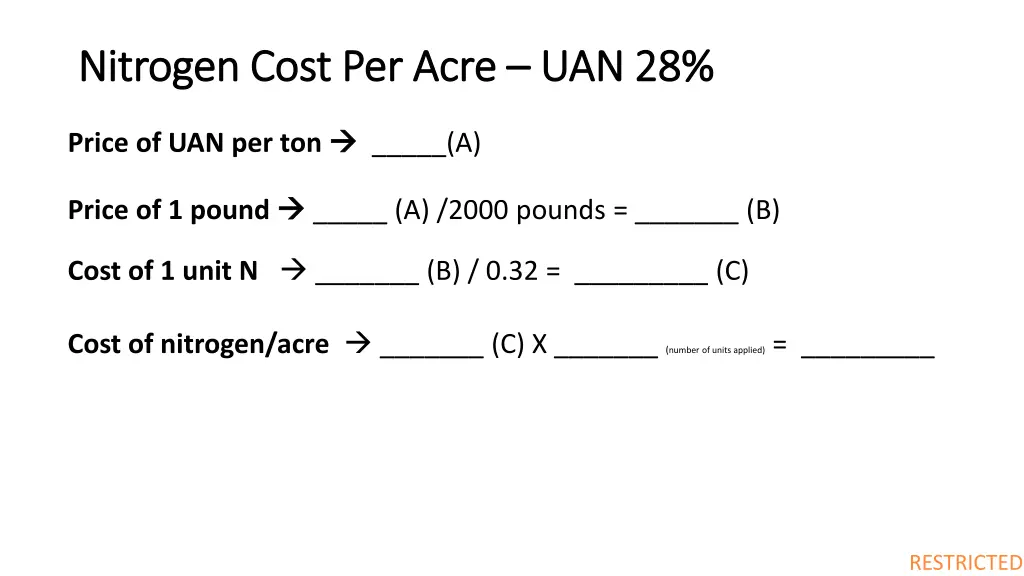 nitrogen cost per acre nitrogen cost per acre 2