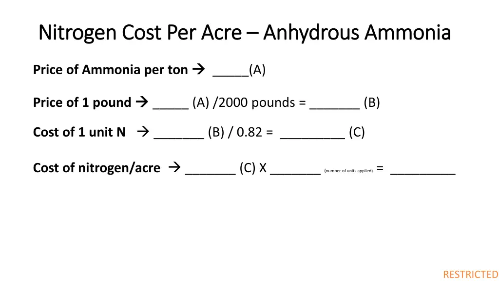 nitrogen cost per acre nitrogen cost per acre