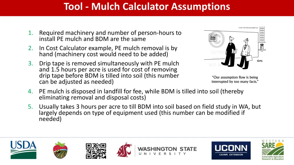 tool mulch calculator assumptions