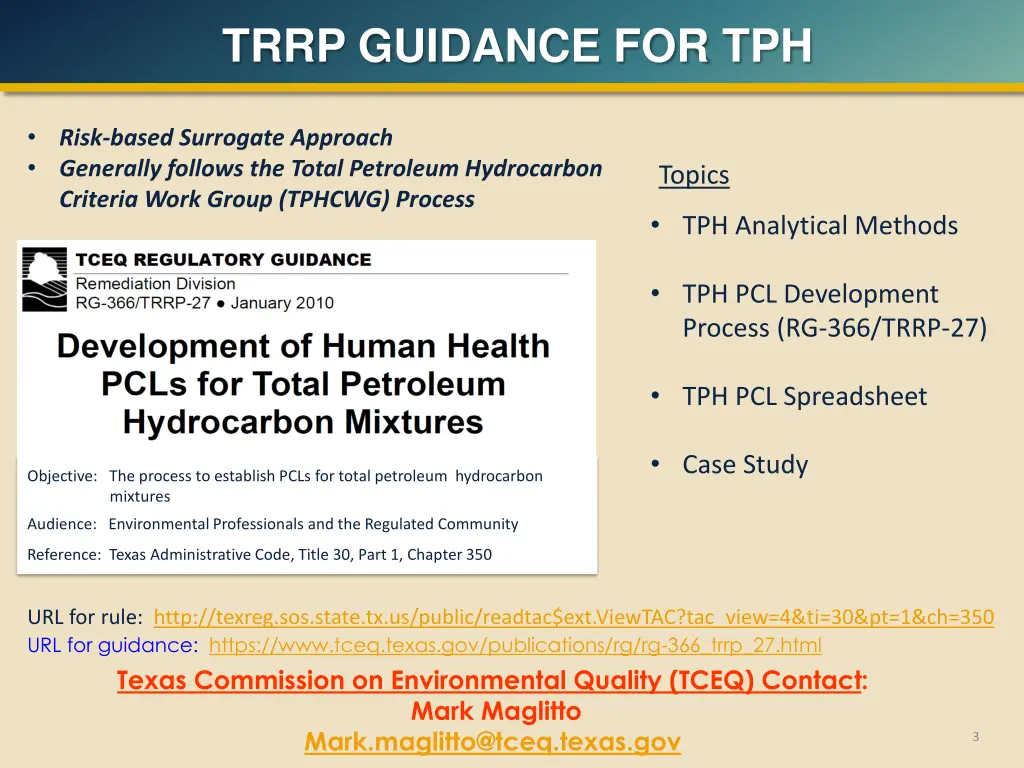 trrp guidance for tph