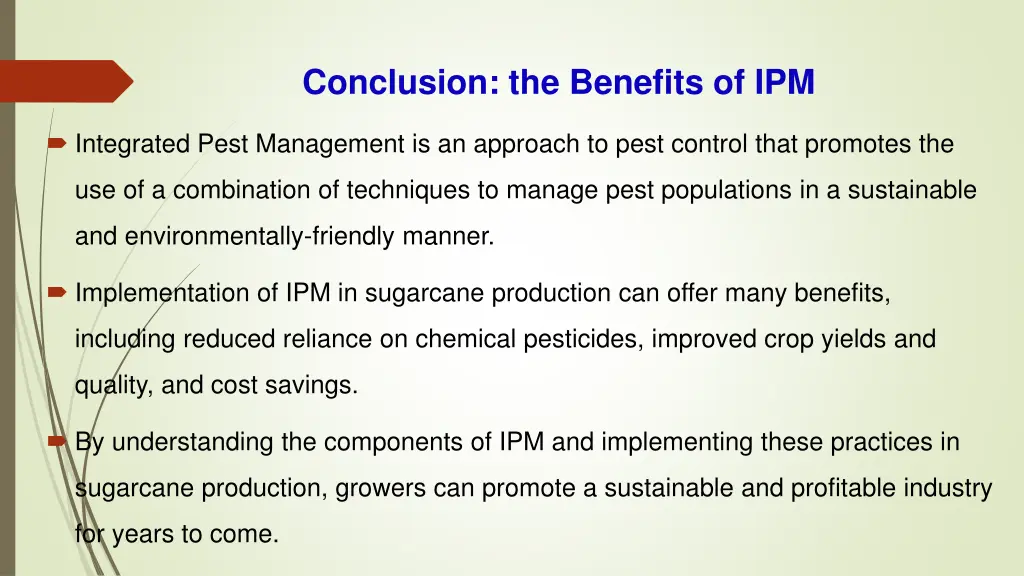 conclusion the benefits of ipm