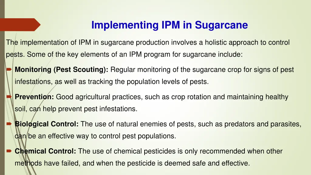 implementing ipm in sugarcane